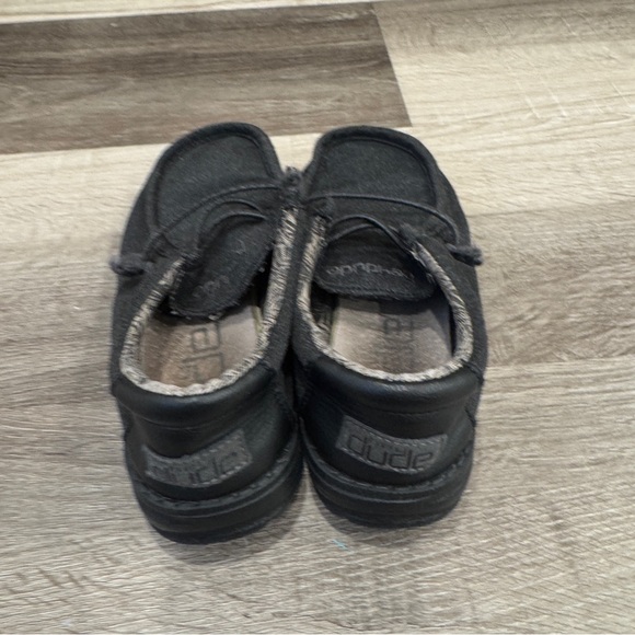 Hey Dude Wally Youth Shoes Kids 12 Black/Charcoal Slip On Casual Canvas - Picture 6 of 8